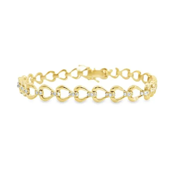 14kt Yellow Gold Open Link Diamond Bracelet