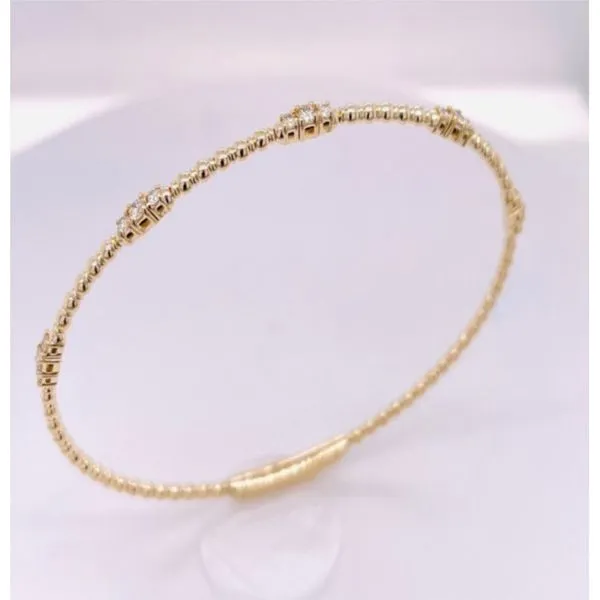 14kt Two Tone Gold Diamond Flex Bangle