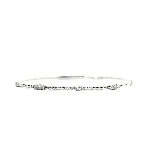 14kt White Gold Diamond Flex Bangle