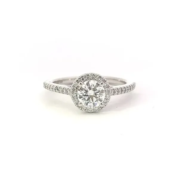 14kt White Gold Round Halo Laboratory Grown Diamond Engagement Ring Becky Beauchine Kulka Diamonds and Fine Jewelry Okemos, MI