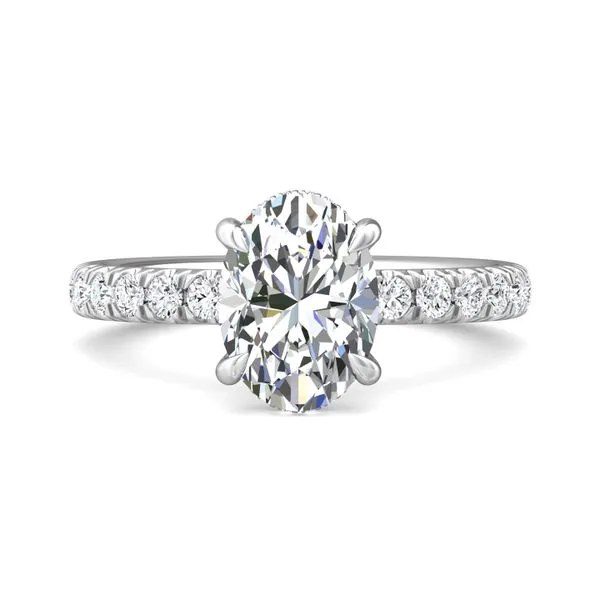 14kt White Gold Oval Hidden Halo Laboratory Grown Diamond...