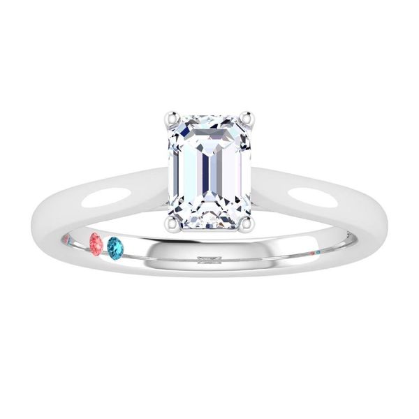 14kt White Gold Laboratory Grown Diamond Emerald Cut Solitaire Engagement Ring Becky Beauchine Kulka Diamonds and Fine Jewelry Okemos, MI