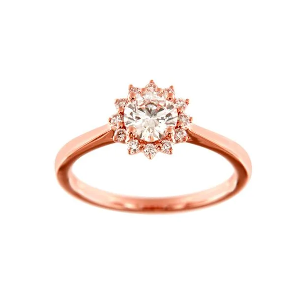 14kt Rose Gold Laboratory Grown Diamond Halo Engagement Ring Becky Beauchine Kulka Diamonds and Fine Jewelry Okemos, MI