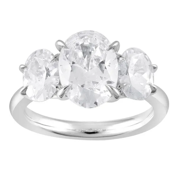 18kt White Gold Laboratory Grown Diamond Oval Three Stone Engagement Ring Becky Beauchine Kulka Diamonds and Fine Jewelry Okemos, MI
