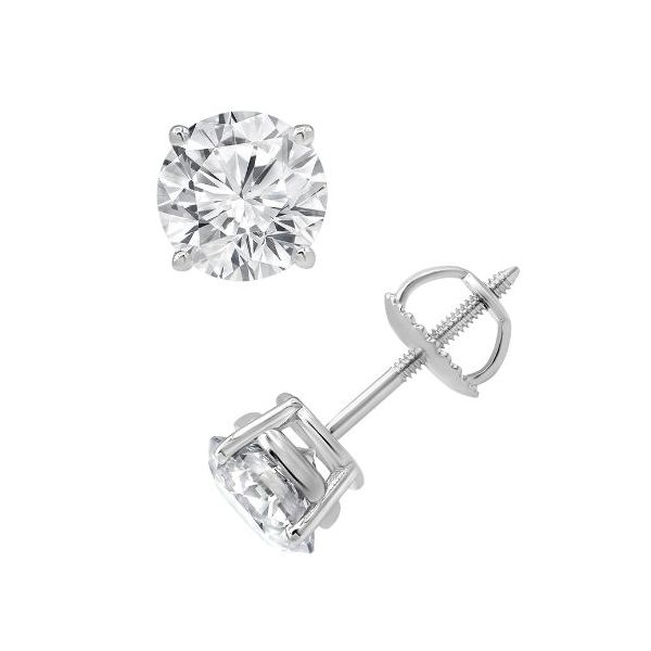 2.00cttw Lab Grown Diamond Stud Earrings with Screw Backs Image 2 Becky Beauchine Kulka Diamonds and Fine Jewelry Okemos, MI