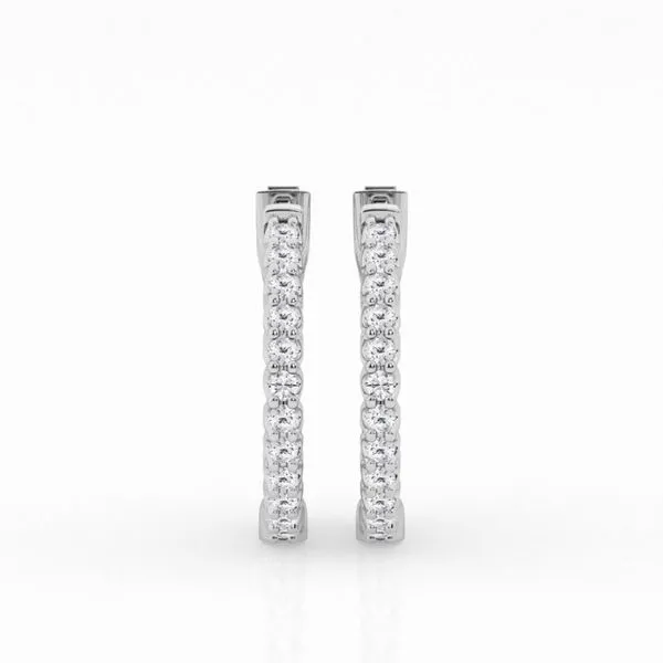 14kt White Gold Laboratory Grown Diamond Hoop Earrings Image 2 Becky Beauchine Kulka Diamonds and Fine Jewelry Okemos, MI