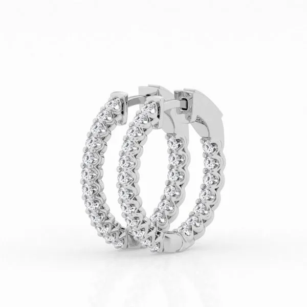 14kt White Gold Laboratory Grown Diamond Hoop Earrings Becky Beauchine Kulka Diamonds and Fine Jewelry Okemos, MI