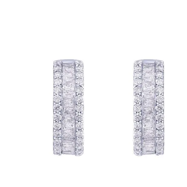 14kt White Gold Laboratory Grown Diamond Hoop Earrings Becky Beauchine Kulka Diamonds and Fine Jewelry Okemos, MI