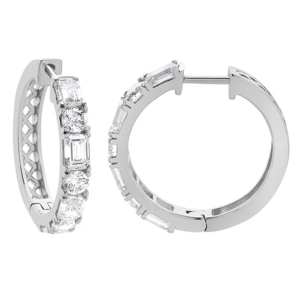 14kt White Gold Laboratory Grown Diamond Hoop Earrings Becky Beauchine Kulka Diamonds and Fine Jewelry Okemos, MI