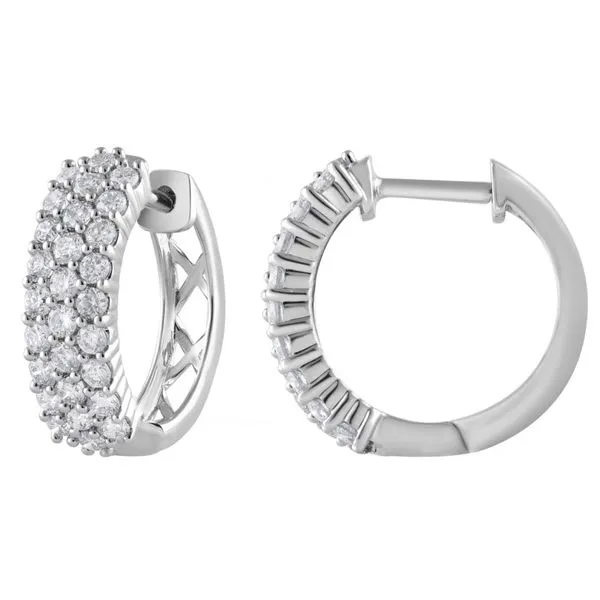 14kt White Gold 3 Row Laboratory Grown Diamond Hoop Earrings Becky Beauchine Kulka Diamonds and Fine Jewelry Okemos, MI