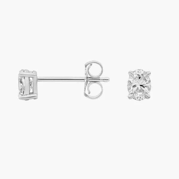 14kt White Gold oval cut Laboratory Grown Diamond Stud Earrings Becky Beauchine Kulka Diamonds and Fine Jewelry Okemos, MI