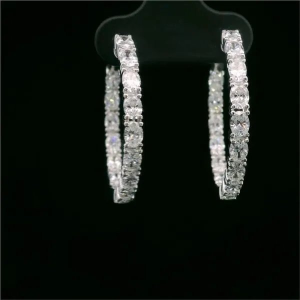 14kt White Gold Oval Cut Laboratory Grown Diamond Hoop Earrings Becky Beauchine Kulka Diamonds and Fine Jewelry Okemos, MI