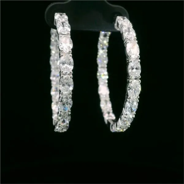 14kt White Gold 8.00cttw Oval Cut Laboratory Grown Diamond Hoop Earrings Becky Beauchine Kulka Diamonds and Fine Jewelry Okemos, MI
