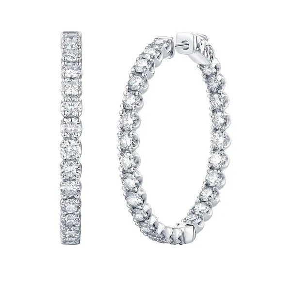 14kt White Gold Laboratory Grown Diamond Hoop Earrings Becky Beauchine Kulka Diamonds and Fine Jewelry Okemos, MI