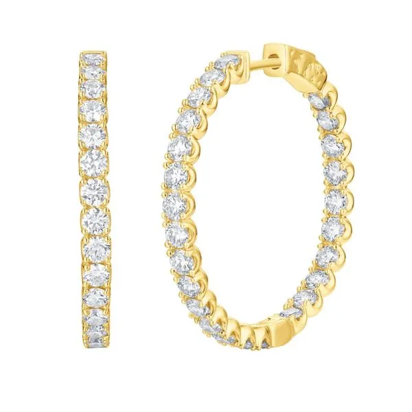 14kt Yellow Gold Laboratory Grown Diamond Hoop Earrings Becky Beauchine Kulka Diamonds and Fine Jewelry Okemos, MI