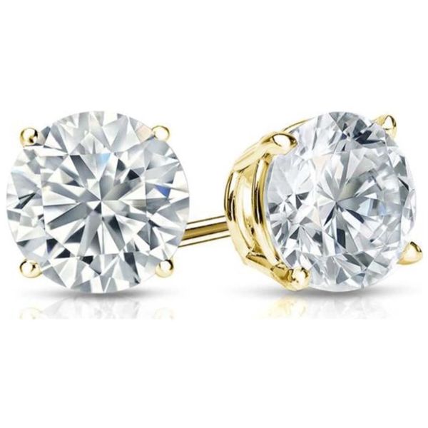 14kt Yellow Gold 4.00cttw Laboratory Grown Diamond Stud Earrings Becky Beauchine Kulka Diamonds and Fine Jewelry Okemos, MI