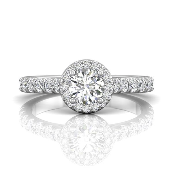 18kt White Gold Halo .60ct Round Engagement Ring Becky Beauchine Kulka Diamonds and Fine Jewelry Okemos, MI