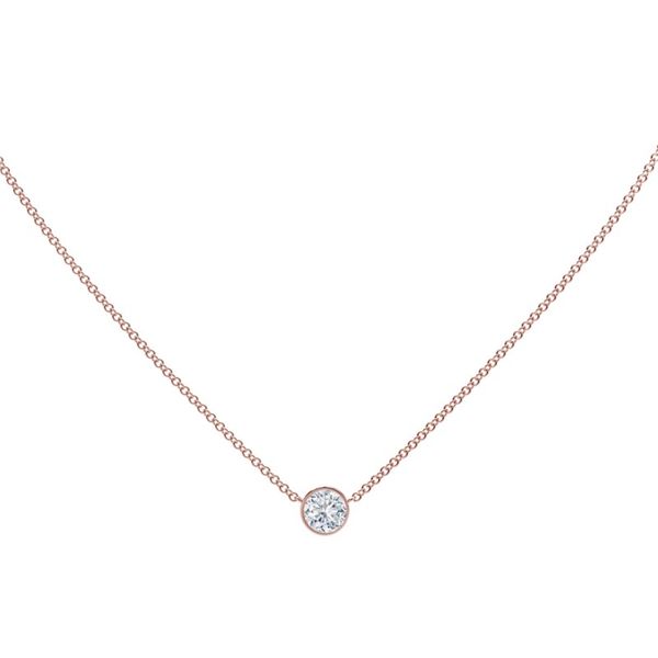 Forevermark Tribute Bezel Set Diamond Necklace 18kt Rose Gold Becky Beauchine Kulka Diamonds and Fine Jewelry Okemos, MI