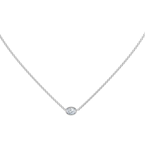 Forevermark Tribute Bezel Set Diamond Necklace 18kt White Gold Becky Beauchine Kulka Diamonds and Fine Jewelry Okemos, MI