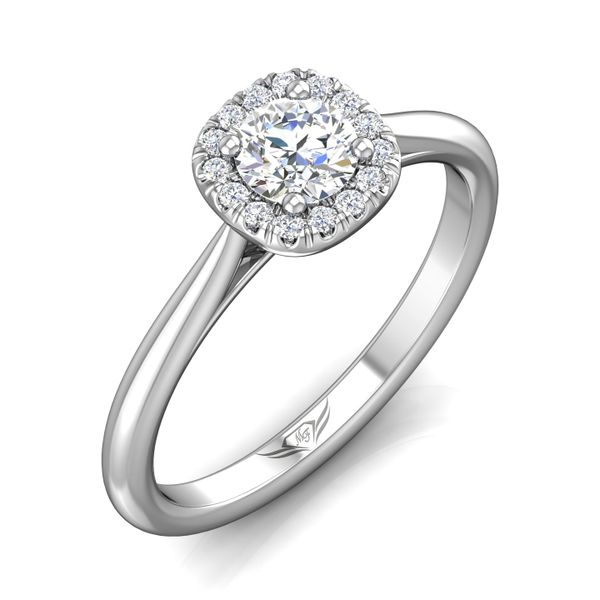 18kt White Gold Halo .31ct Round Engagement Ring Image 4 Becky Beauchine Kulka Diamonds and Fine Jewelry Okemos, MI