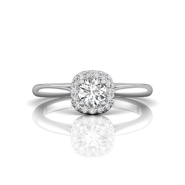 18kt White Gold Halo .31ct Round Engagement Ring Becky Beauchine Kulka Diamonds and Fine Jewelry Okemos, MI