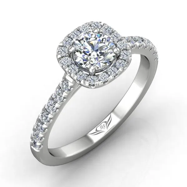 18kt White Gold Halo .52ct Round Engagement Ring Image 5 Becky Beauchine Kulka Diamonds and Fine Jewelry Okemos, MI