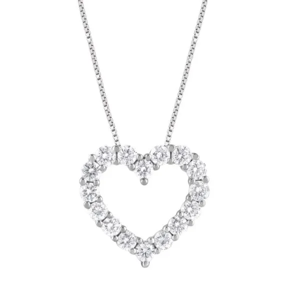 14kt White Gold Laboratory Grown Diamond Heart Necklace. Becky Beauchine Kulka Diamonds and Fine Jewelry Okemos, MI