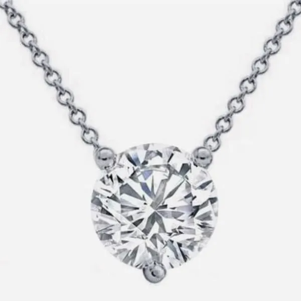 14kt White Gold Laboratory Grown Diamond Solitaire Necklace Becky Beauchine Kulka Diamonds and Fine Jewelry Okemos, MI