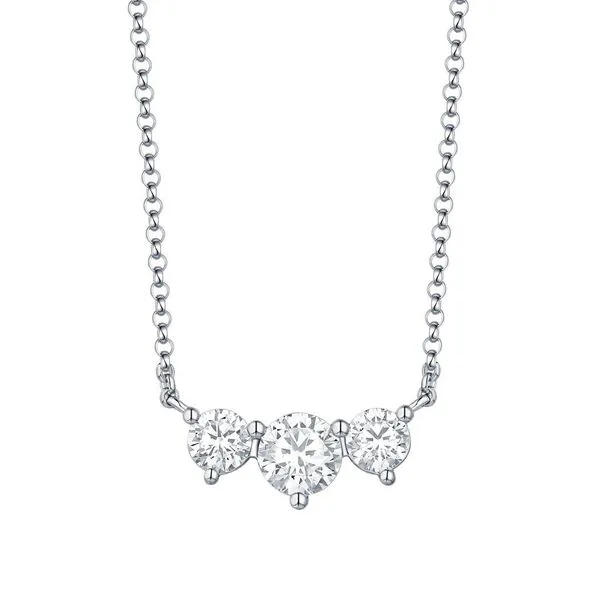 14kt White Gold Laboratory Grown Diamond Three Stone Necklace Becky Beauchine Kulka Diamonds and Fine Jewelry Okemos, MI