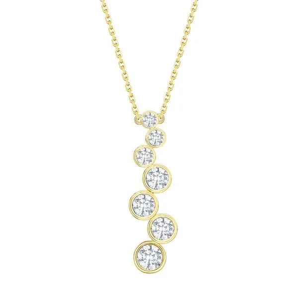 14kt Yellow Gold Bezel Set Laboratory Grown Diamond Zig-Zag Pendant Becky Beauchine Kulka Diamonds and Fine Jewelry Okemos, MI
