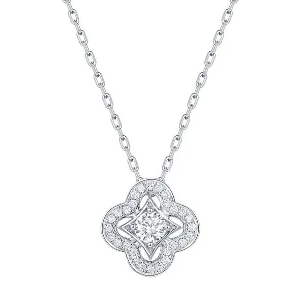 14kt White Gold Laboratory Grown Diamond Clover Neclace Becky Beauchine Kulka Diamonds and Fine Jewelry Okemos, MI