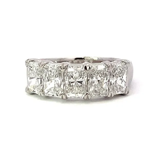 14kt White Gold 5 Stone Radiant Cut Laboratory Grown Diamond Band Becky Beauchine Kulka Diamonds and Fine Jewelry Okemos, MI