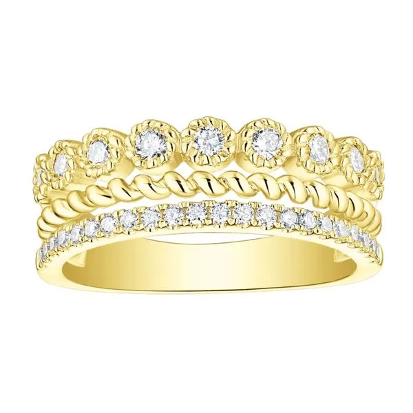 14kt Yellow Gold Laboratory Grown Diamond Three Rown Fahion Band Becky Beauchine Kulka Diamonds and Fine Jewelry Okemos, MI