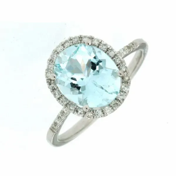 2.00ct Oval Aquamarine with Diamonds Ring Image 2 Becky Beauchine Kulka Diamonds and Fine Jewelry Okemos, MI