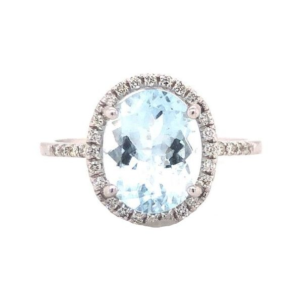 2.00ct Oval Aquamarine with Diamonds Ring Becky Beauchine Kulka Diamonds and Fine Jewelry Okemos, MI