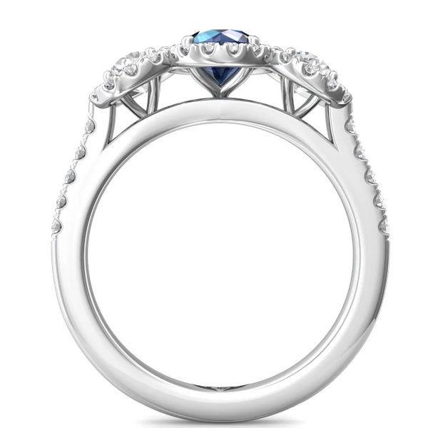 .60ct Sapphire with Diamond Halo Ring Image 2 Becky Beauchine Kulka Diamonds and Fine Jewelry Okemos, MI