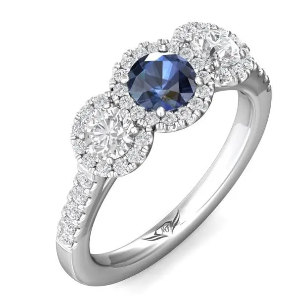 .60ct Sapphire with Diamond Halo Ring Image 3 Becky Beauchine Kulka Diamonds and Fine Jewelry Okemos, MI