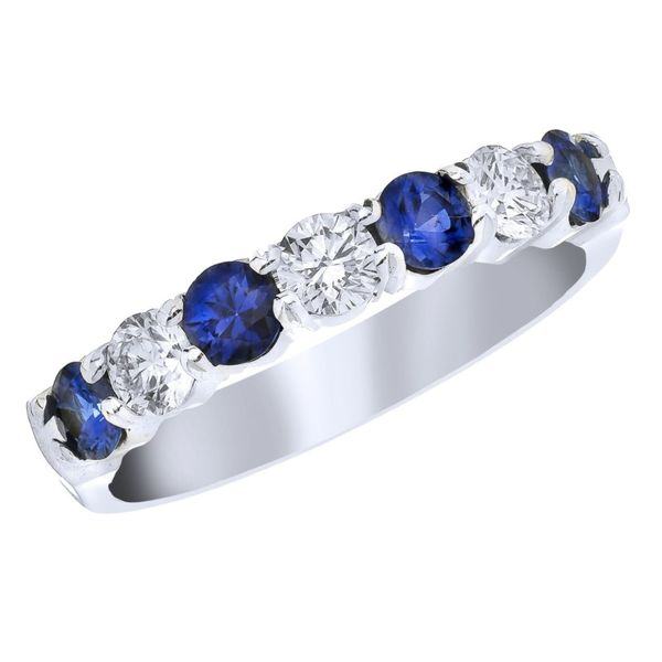 Alternating Sapphire and Diamond Band Image 2 Becky Beauchine Kulka Diamonds and Fine Jewelry Okemos, MI