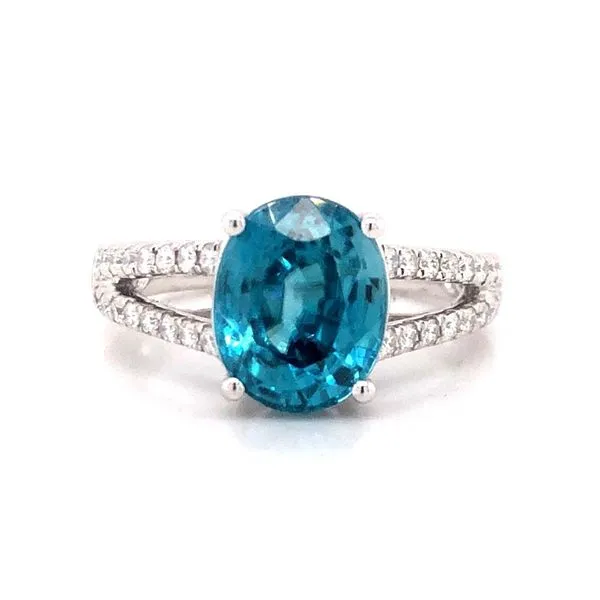 5.37ct Blue Topaz with Diamond Accents Ring Becky Beauchine Kulka Diamonds and Fine Jewelry Okemos, MI