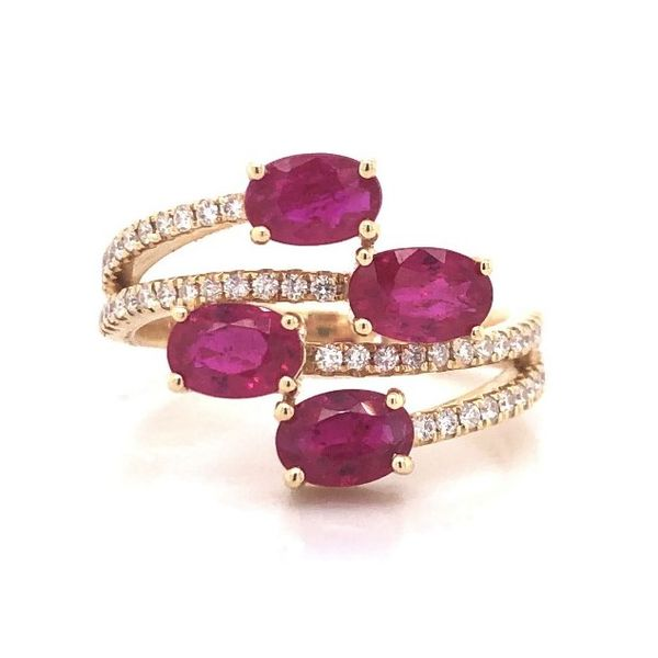 4-Stone Ruby with Diamond Accents Ring Becky Beauchine Kulka Diamonds and Fine Jewelry Okemos, MI