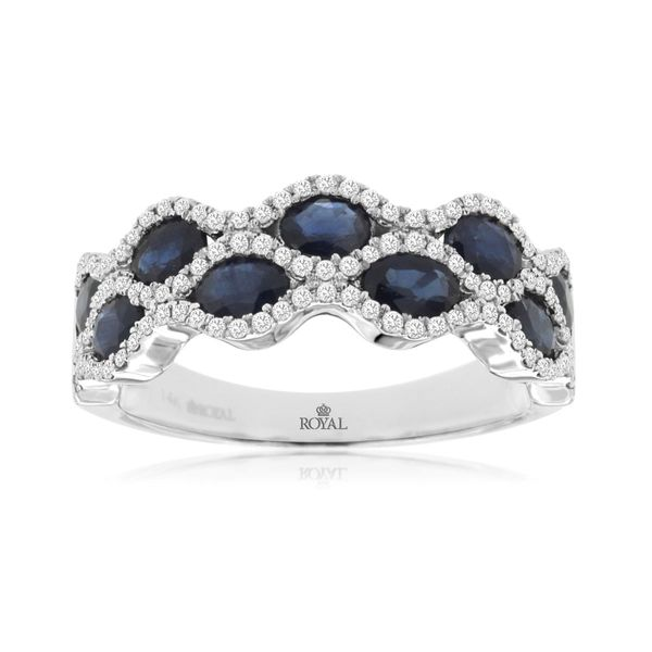 14kt White Gold Diamond and Sapphire Fashion Ring Becky Beauchine Kulka Diamonds and Fine Jewelry Okemos, MI