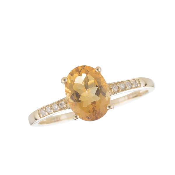 14kt Yellow Gold Oval Citrine Ring Becky Beauchine Kulka Diamonds and Fine Jewelry Okemos, MI