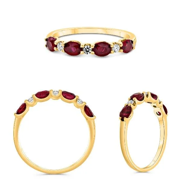 14kt Yellow Gold Ruby and Diamond Stacking Band Image 4 Becky Beauchine Kulka Diamonds and Fine Jewelry Okemos, MI