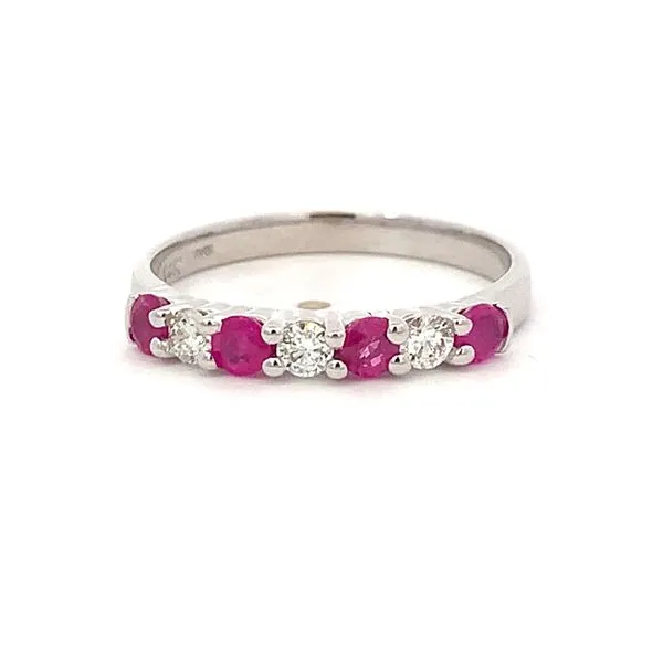 14kt White Gold Ruby and Diamond Band similar item image