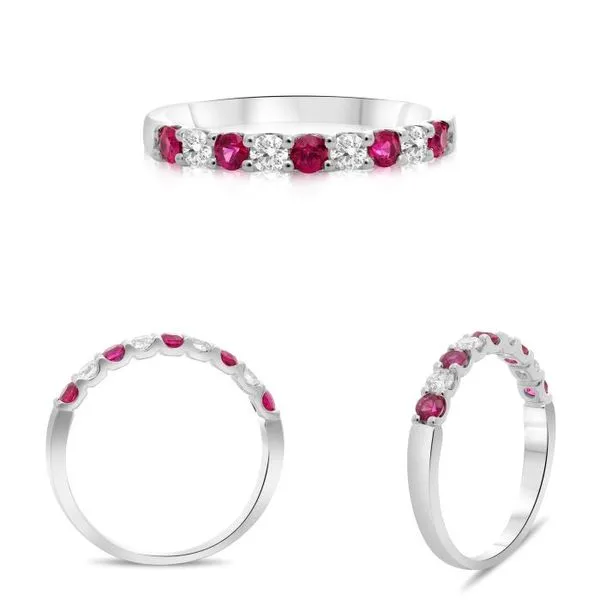 14kt White Gold Diamond and Ruby Band similar item image