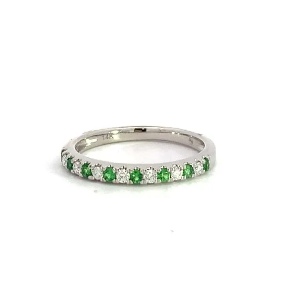 14kt White Gold Diamond and Tsavorite Garnet Band Becky Beauchine Kulka Diamonds and Fine Jewelry Okemos, MI