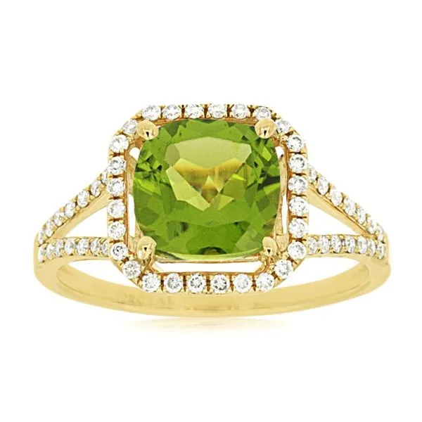 14kt Yellow Gold Peridot and Diamond Split Shank Ring similar item image