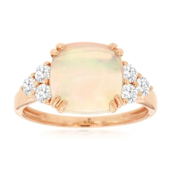 14kt Rose Gold Opal and Diamond Ring Becky Beauchine Kulka Diamonds and Fine Jewelry Okemos, MI
