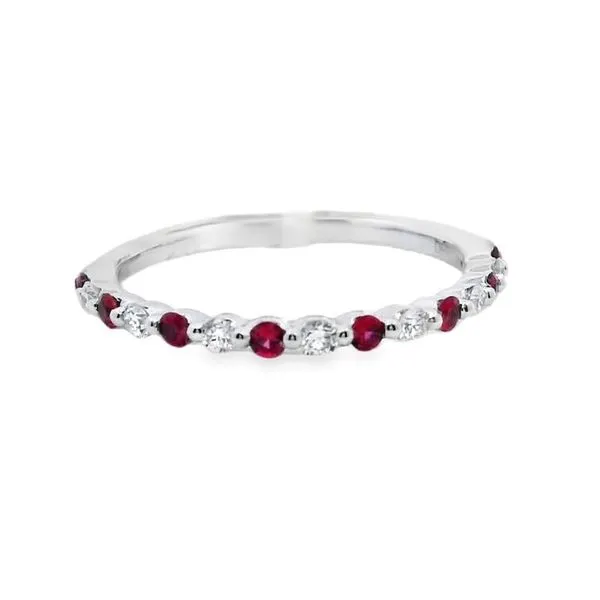 14kt White Gold Ruby and Diamond Band Becky Beauchine Kulka Diamonds and Fine Jewelry Okemos, MI