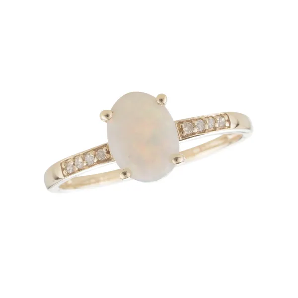 14kt Yellow Gold Opal and Diamond RIng Becky Beauchine Kulka Diamonds and Fine Jewelry Okemos, MI